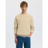 SELECTED SLMDANE LS KNIT REG STRUC CREW NECK NOOS OATMEAL