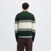SELECTED SLMDANE LS KNIT STRIPE POLO GREEN