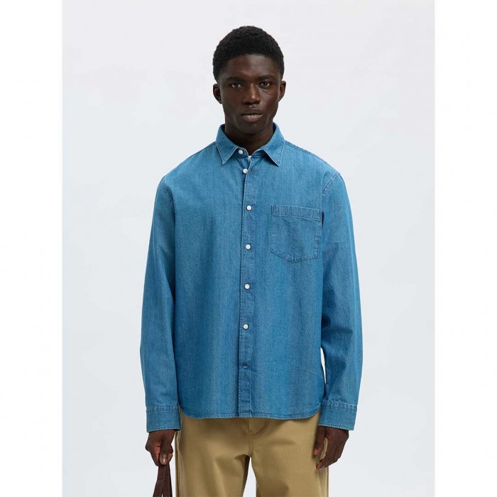 SELECTED SLMCLAUS-CARLO REG DENIM LS SHIRT NOOS MEDIUM BLUE