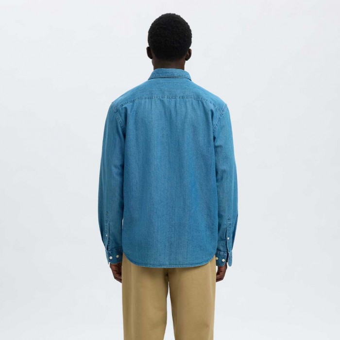 SELECTED SLMCLAUS-CARLO REG DENIM LS SHIRT NOOS MEDIUM BLUE