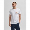 SELECTED ORGANIC COTTON CHEST PRINT T-SHIRT ΛΕΥΚΟ