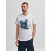 SELECTED ORGANIC COTTON PIQUÉ T-SHIRT BRILLIANT WHITE