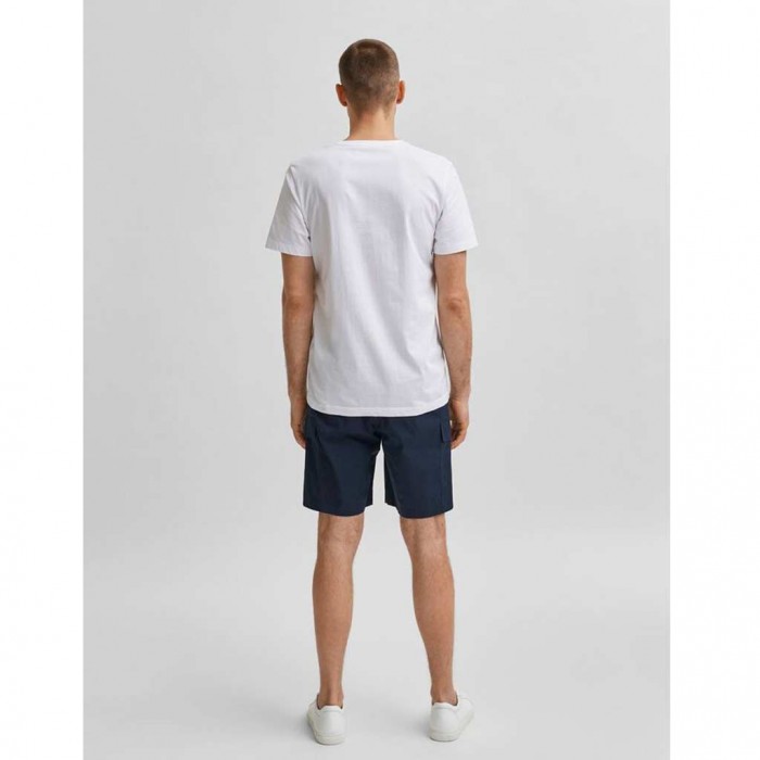 SELECTED ORGANIC COTTON PIQUÉ T-SHIRT BRIGHT WHITE