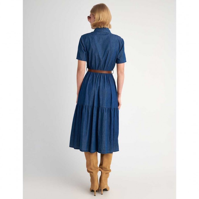 STAFF Zeta Denim Tencel Dress BLUE
