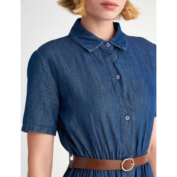 STAFF Zeta Denim Tencel Dress BLUE