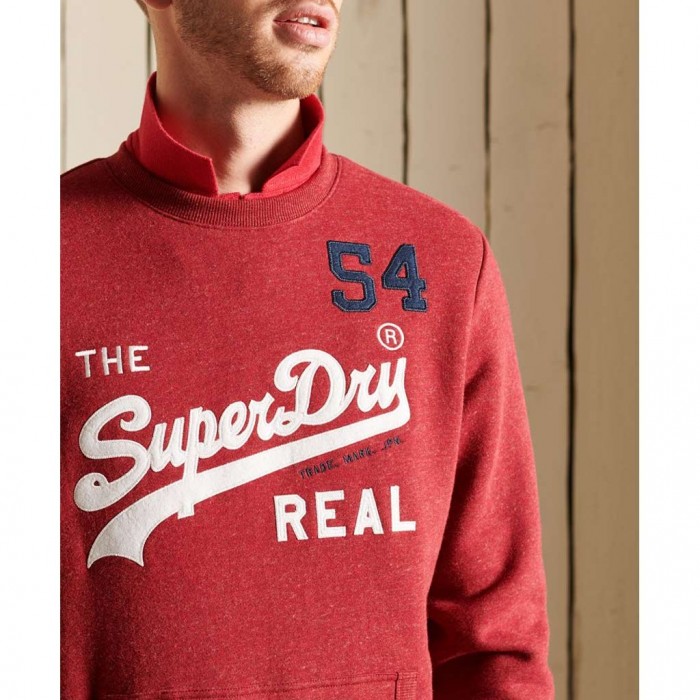 SUPERDRY Vintage Logo Source Crew Sweatshirt RED