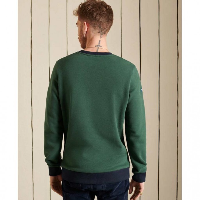 SUPERDRY Core Logo American Classic Ringer Crew Sweatshirt GREEN