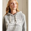 SUPERDRY Script Style College Hoodie GREY