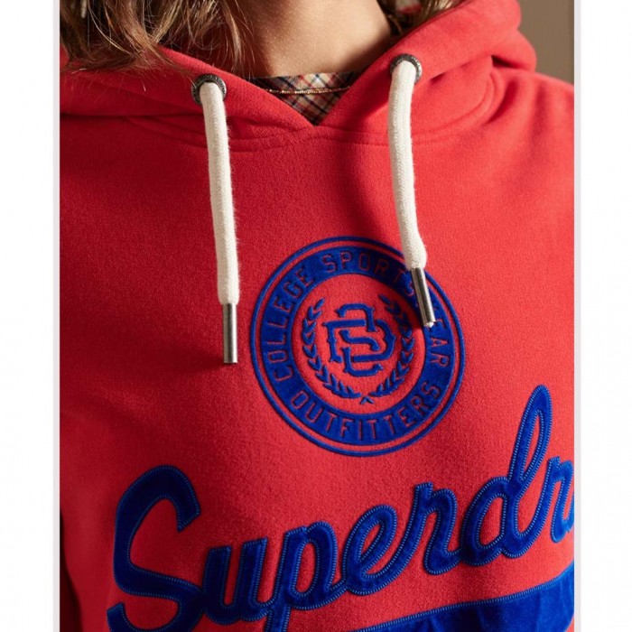 SUPERDRY Script Style College Hoodie RED