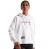 SUPERDRY Cooperate Logo Crop Hoodie WHITE