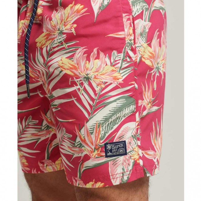 SUPERDRY Vintage Hawaiian Swim Shorts Paradise Pink