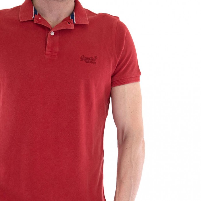 D1 VINT DESTROY POLO T-SHIRT MEN SUPERDRY RED