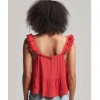 SUPERDRY TOP Κόκκινο Vintage Broderie Cami Top