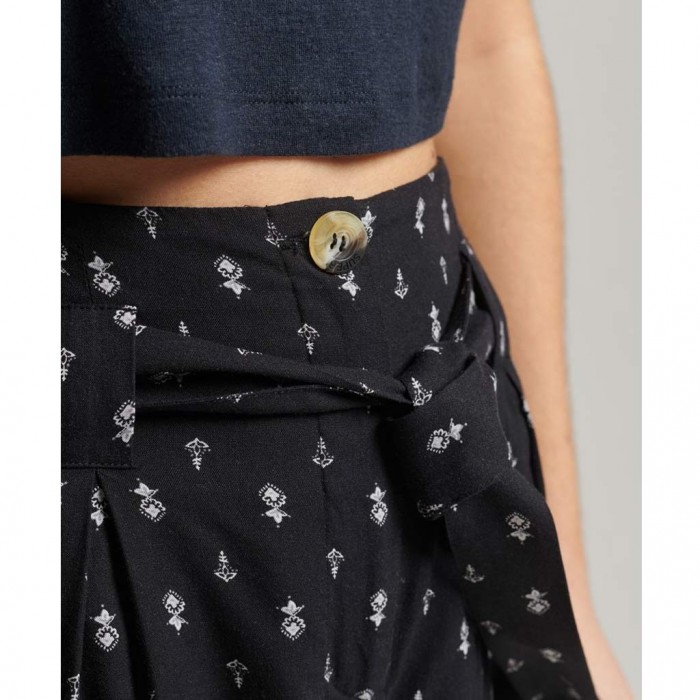 SUPERDRY Vintage Paperbag Printed Shorts BLACK