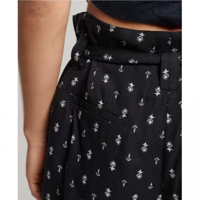 SUPERDRY Vintage Paperbag Printed Shorts BLACK