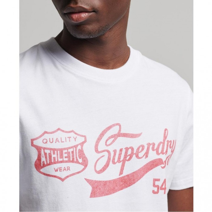 SUPERDRY Vintage Script Style Collegiate T-Shirt WHITE