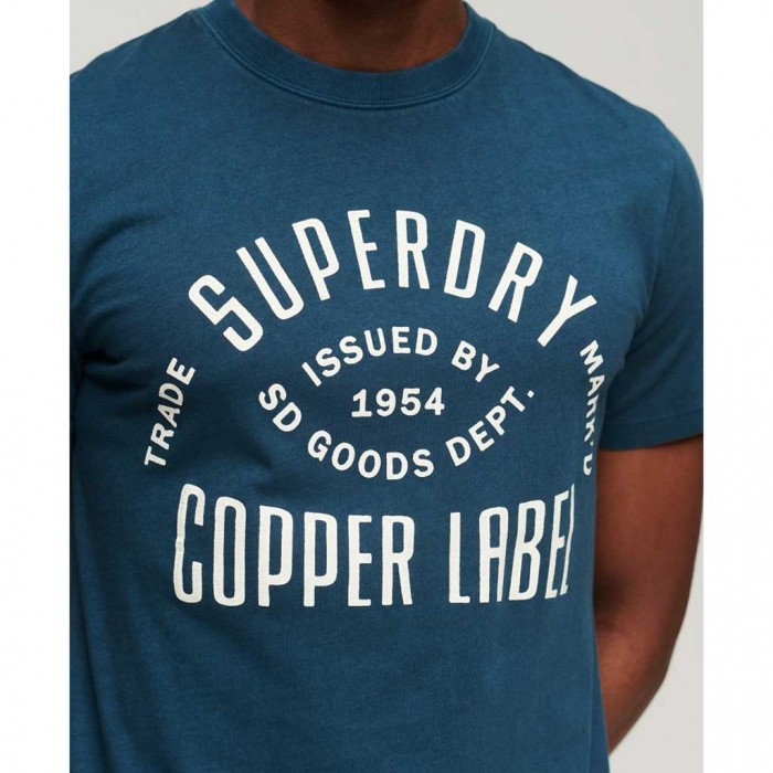 SUPERDRY Organic Cotton Vintage Copper Label T-Shirt BLUE