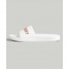 SUPERDRY CODE Logo Pool Sliders WHITE