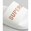 SUPERDRY CODE Logo Pool Sliders WHITE