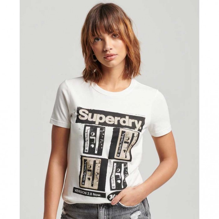 SUPERDRY Lo-fi Poster T-Shirt CREAM