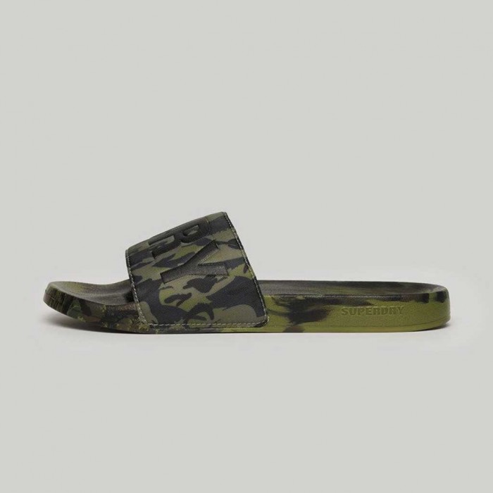 SUPERDRY Vegan Camo Pool Sliders GREEN