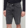 SUPERDRY Straight Denim Shorts WASHED BLACK