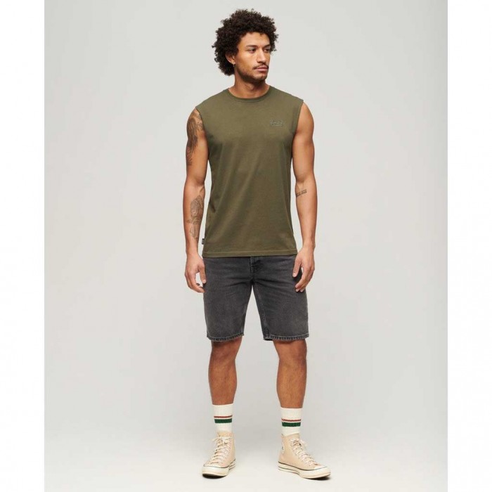 SUPERDRY Organic Cotton Essential Logo Tank Top GREEN