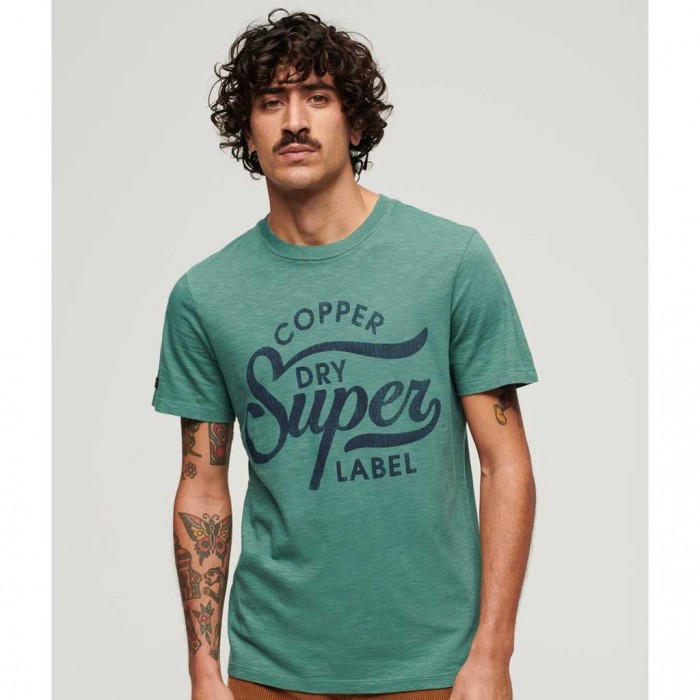 SUPERDRY Copper Label Script T-Shirt GREEN