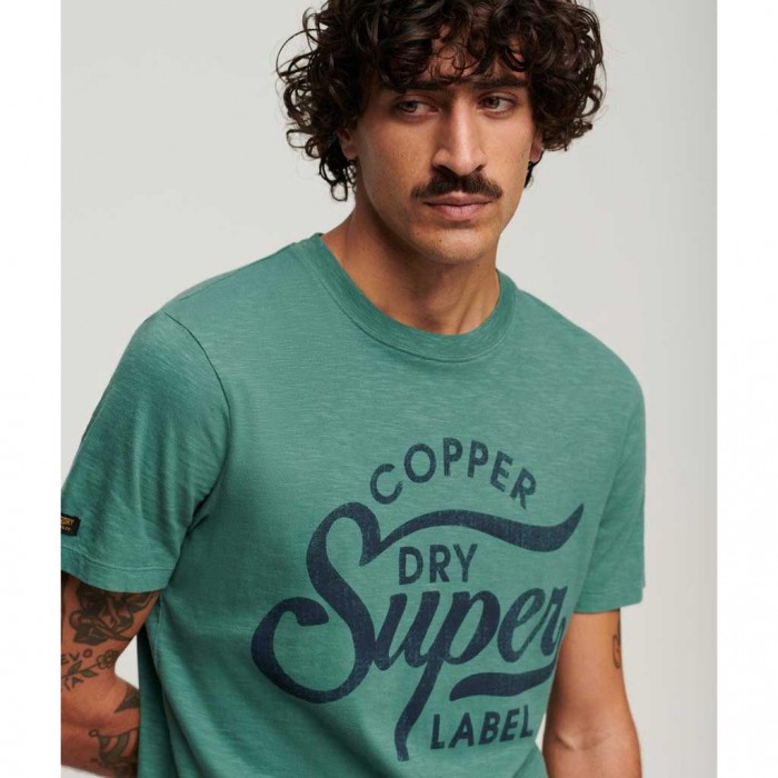 SUPERDRY Copper Label Script T-Shirt GREEN