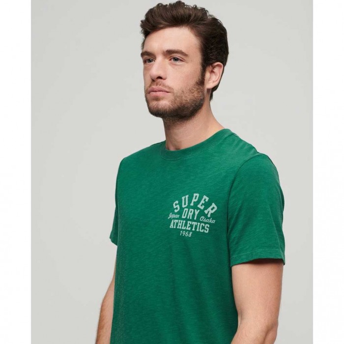 SUPERDRY Athletic College Graphic T-Shirt GREEN