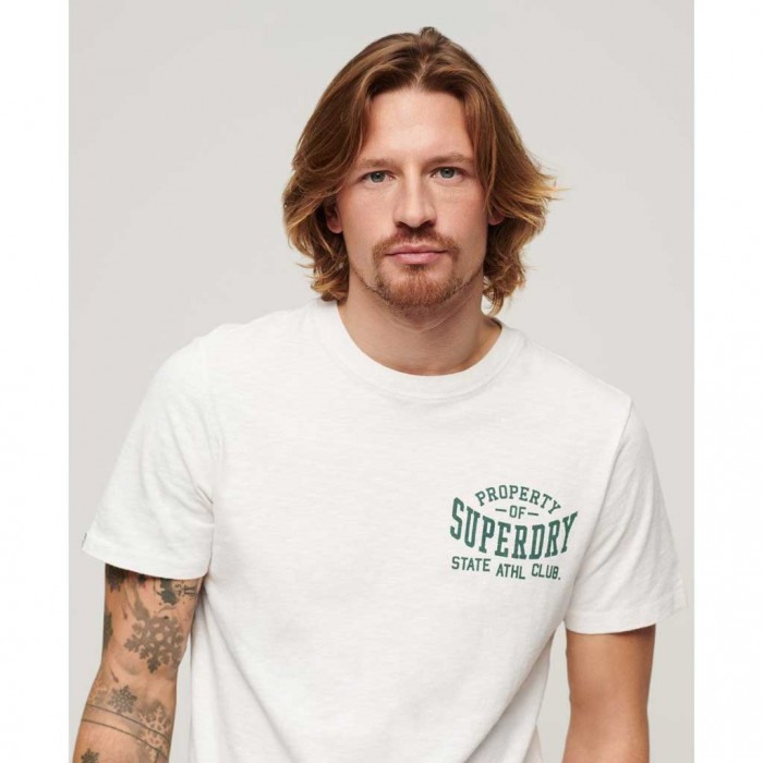 SUPERDRY Athletic College Graphic T-Shirt WHITE