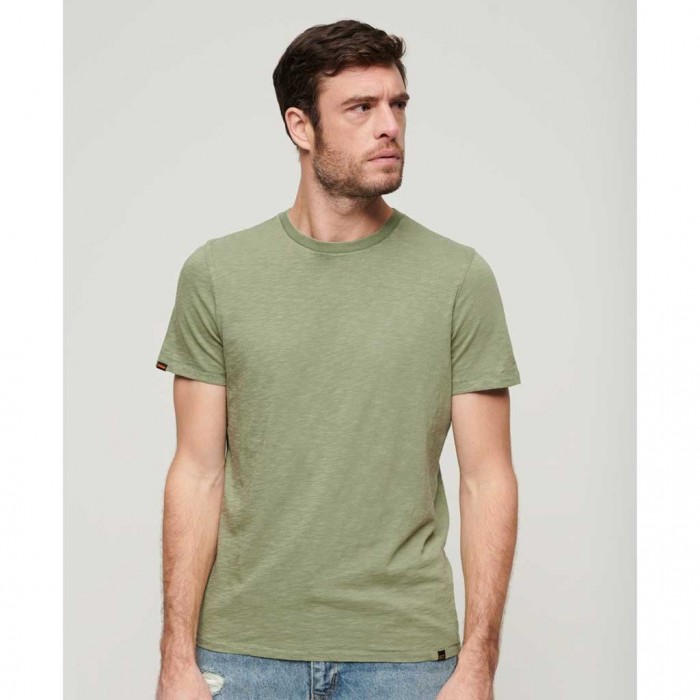 SUPERDRY Crew Neck Slub Short Sleeved T-shirt GREEN