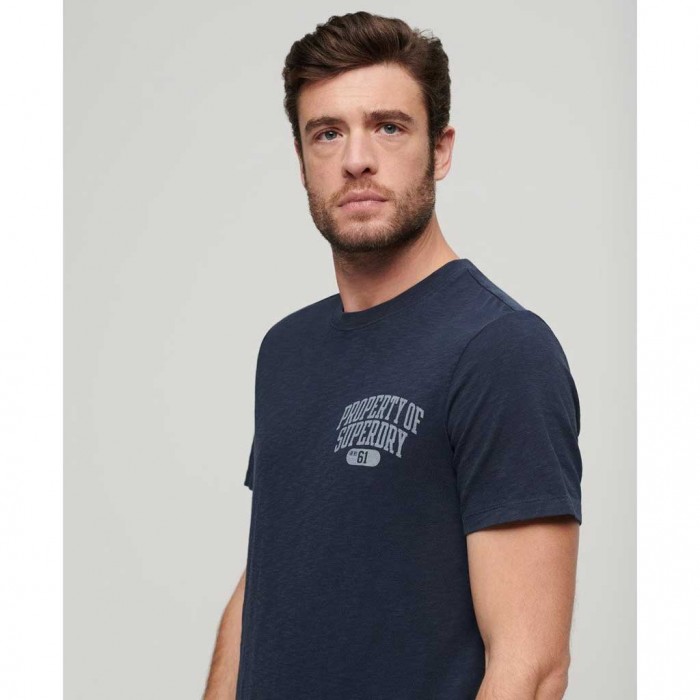 SUPERDRY Athletic College Graphic T-Shirt DARK BLUE