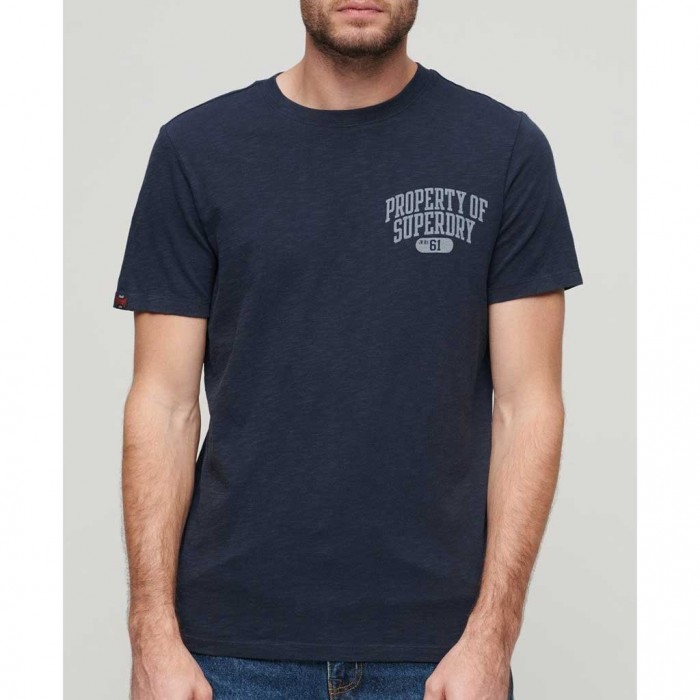 SUPERDRY Athletic College Graphic T-Shirt DARK BLUE