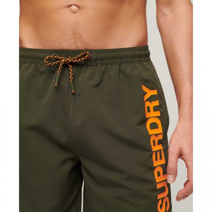 SUPERDRY Sport Graphic 17-inch Recycled Swim Shorts GREEN