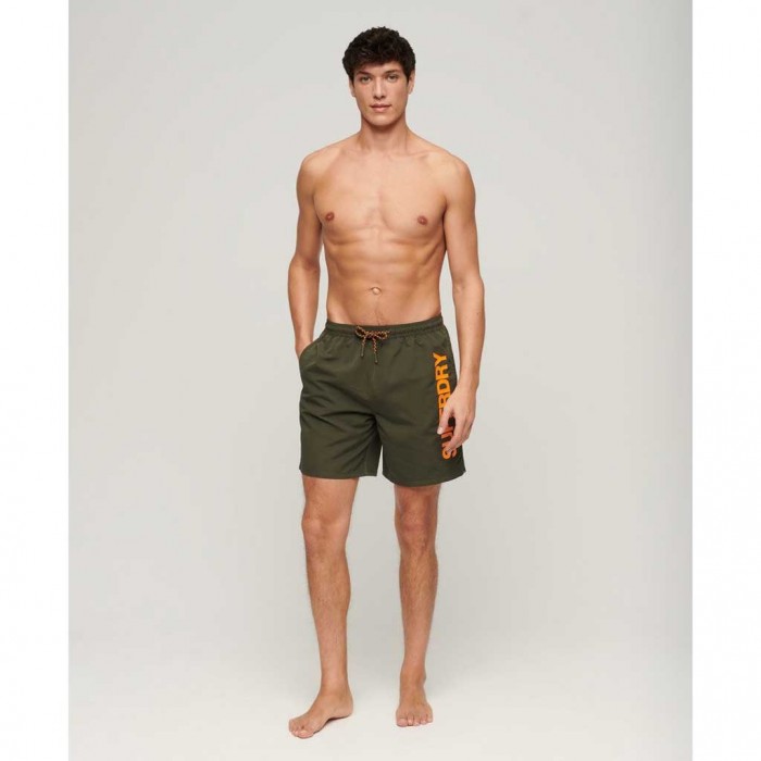 SUPERDRY Sport Graphic 17-inch Recycled Swim Shorts GREEN