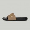 SUPERDRY Vegan Logo Pool Sliders  Black/fossil Brown/metallic Gold