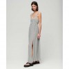 SUPERDRY Tie Back Maxi Dress BLACK/WHITE