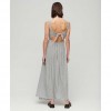 SUPERDRY Tie Back Maxi Dress BLACK/WHITE