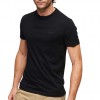 SUPERDRY MENS BLACK VINTAGE LOGO EMBROIDERED T-SHIRT