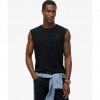 SUPERDRY RAW EDGE SLUB TANK BLACK