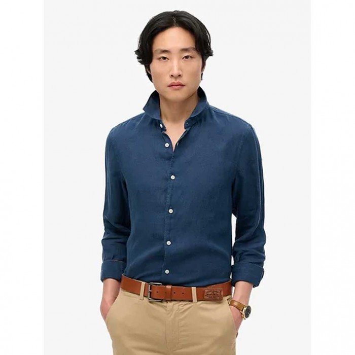 SUPERDRY Vacation L/S Linen Shirt BLUE