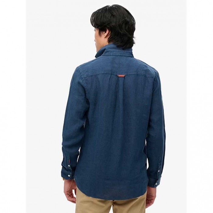 SUPERDRY Vacation L/S Linen Shirt BLUE