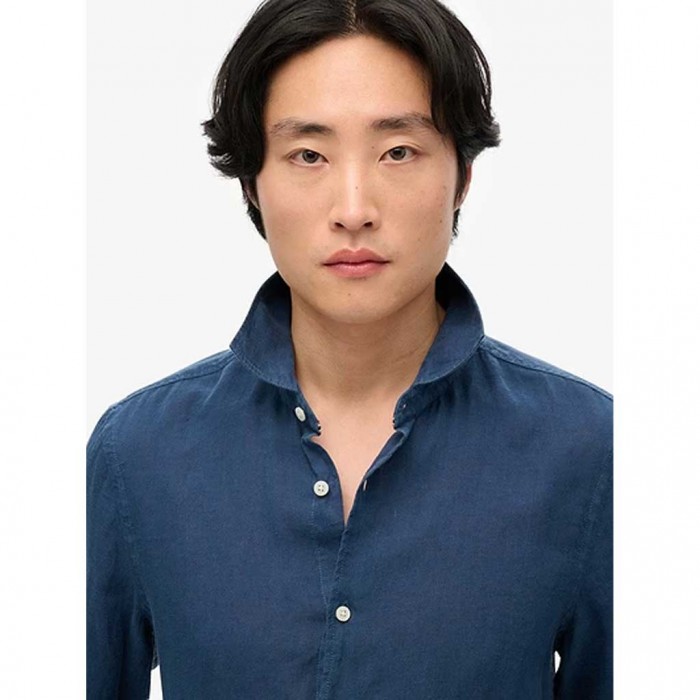 SUPERDRY Vacation L/S Linen Shirt BLUE