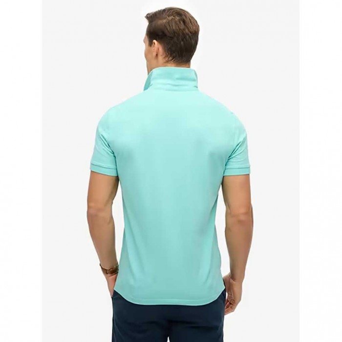 SUPERDRY Men's City Pique Polo Aqua Sky Turquoise