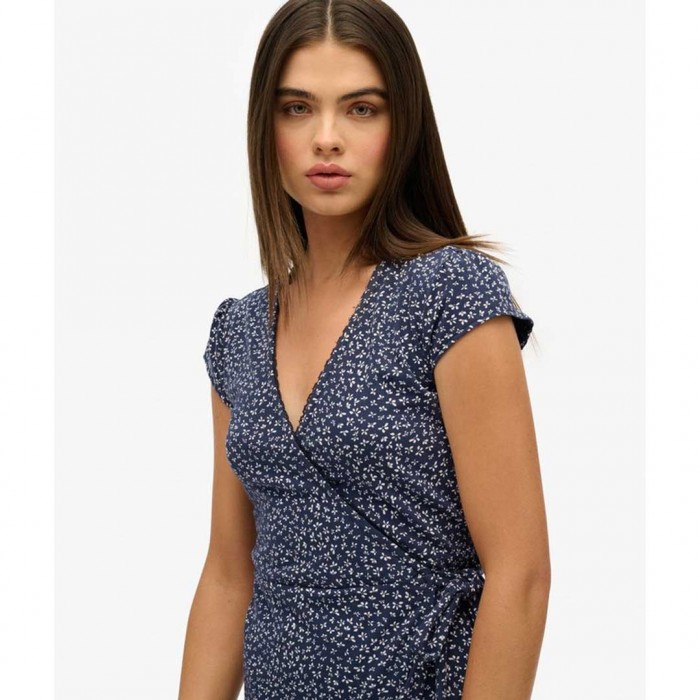 SUPERDRY Athletic Essentials Wrap Dress BLUE