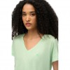 SUPERDRY SLUB EMBROIDERED V-NECK GREEN