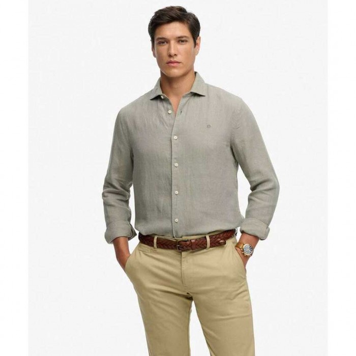 SUPERDRY Riviera MAN SHIRT LINEN GREEN