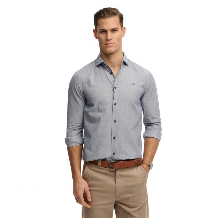 SUPERDRY M D2 Long Sleeve Shirt Blue