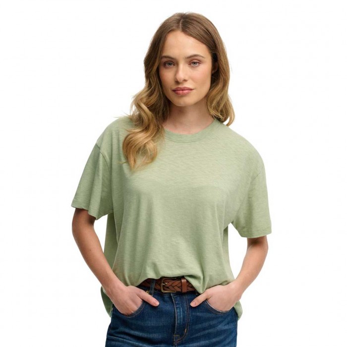 SUPERDRY W STUD STUDIOS CREW TEE DUSTY GREEN